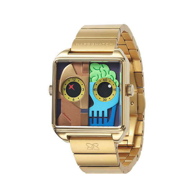 HappieWatch |設計師品牌 立體機械體 方形金框 鋼帶/矽膠手錶套組 小怪獸腕錶 36mm(HN104F2JXM02ZH) HappieWatch |設計師品牌 立體機械體 方形金框 鋼帶/矽膠手錶套組 小怪獸腕錶 36mm(HN104F2JXM02ZH)