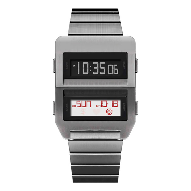 Benlydesign |Matrix型 銀色款  兩視窗 LCD顯示 多功能 不鏽鋼錶帶 電子錶 Benlydesign |Matrix型 銀色款  兩視窗 LCD顯示 多功能 不鏽鋼錶帶 電子錶