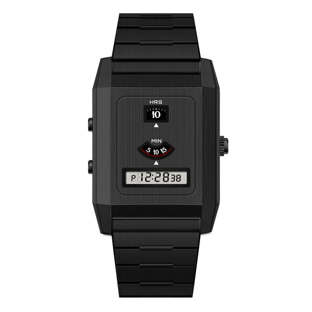 Benlydesign |科技復古設計 黑色款 LCD顯示 多功能雙時區 不鏽鋼錶帶 電子錶 (C-0PO-B) Benlydesign |科技復古設計 黑色款 LCD顯示 多功能雙時區 不鏽鋼錶帶 電子錶 (C-0PO-B)