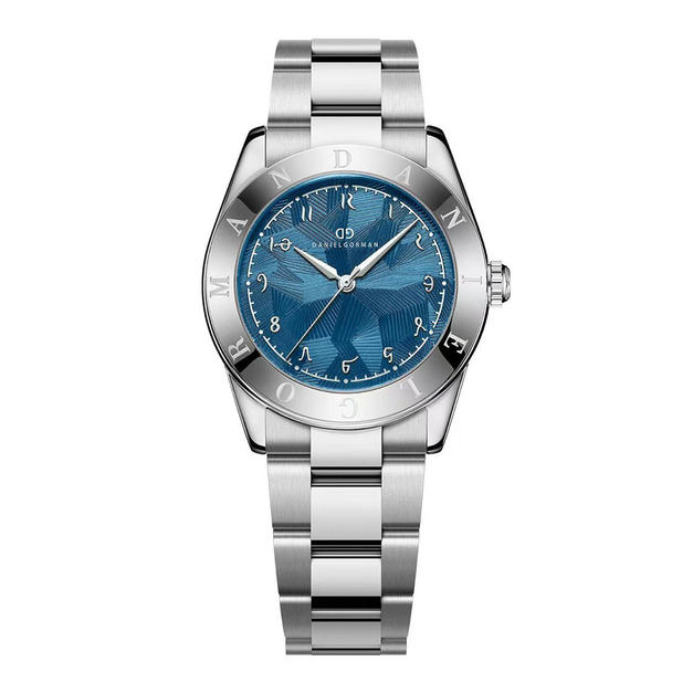 DANIEL GORMAN |多巴胺系列 銀框 藍面 不規則紋路 銀色不鏽鋼錶帶 (DG9036SU) DANIEL GORMAN |多巴胺系列 銀框 藍面 不規則紋路 銀色不鏽鋼錶帶 (DG9036SU)