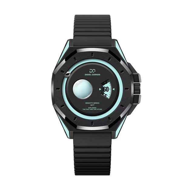 DANIEL GORMAN |萬有引力系列 星球造型 天王星款 水藍色+黑框 黑色矽膠錶帶 (DG0132KU) DANIEL GORMAN |萬有引力系列 星球造型 天王星款 水藍色+黑框 黑色矽膠錶帶 (DG0132KU)