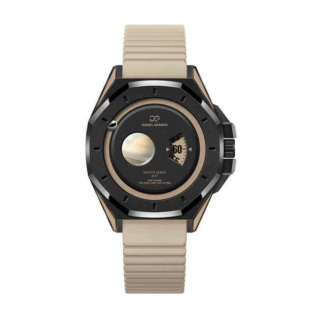DANIEL GORMAN |萬有引力系列 星球造型 土星款 卡其色+黑框 卡其色矽膠錶帶 (DG0132KB) DANIEL GORMAN |萬有引力系列 星球造型 土星款 卡其色+黑框 卡其色矽膠錶帶 (DG0132KB)