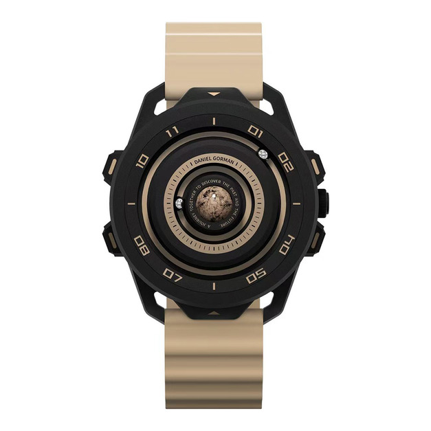 DANIEL GORMAN |萬有引力系列 土星款 磁吸指針 黑色框 卡其色矽膠錶帶 (DG0525KB) DANIEL GORMAN |萬有引力系列 土星款 磁吸指針 黑色框 卡其色矽膠錶帶 (DG0525KB)