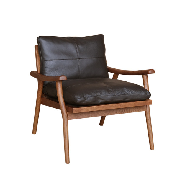 Lynn 北美橡木牛皮休閒椅 Lynn 北美橡木牛皮休閒椅