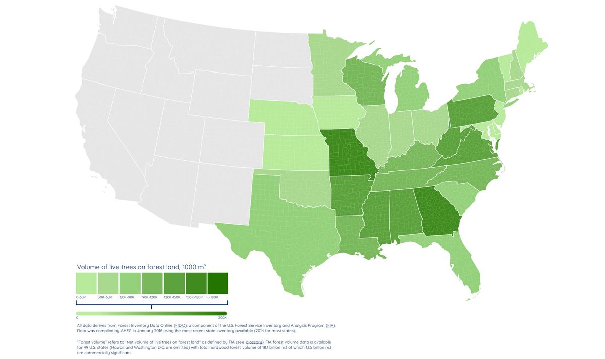 美國闊葉木原生長區域