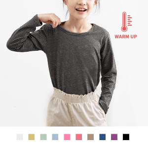 台灣製造極暖輕薄升溫發熱衣 小童細條圓領 台灣製造極暖輕薄升溫發熱衣 小童細條圓領
