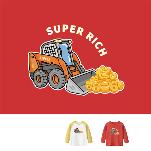 兒童|KV獨家限定款|新年台灣原創T長袖 鏟金車 兒童|KV獨家限定款|新年台灣原創T長袖 鏟金車