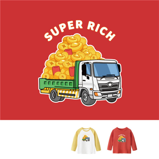 兒童|KV獨家限定款|新年台灣原創T長袖 載金車 兒童|KV獨家限定款|新年台灣原創T長袖 載金車