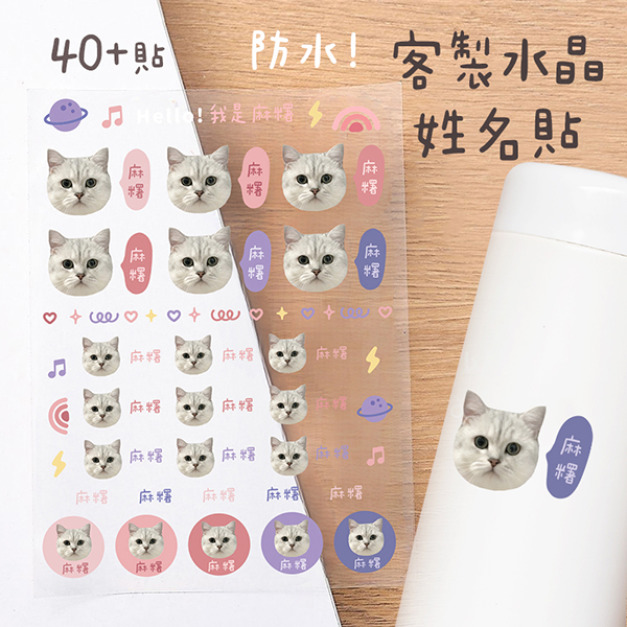客製化大頭姓名水晶立體姓名貼 40貼 大頭寵物紫粉 客製化大頭姓名水晶立體姓名貼 40貼 大頭寵物紫粉