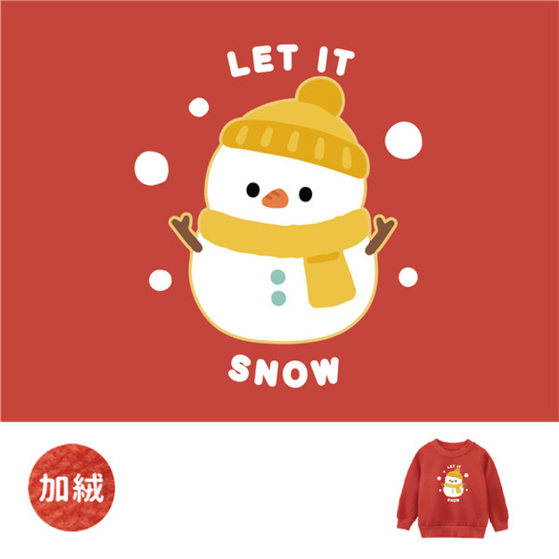 兒童|KV獨家限定款|聖誕台灣原創加絨大學T長袖 歡樂雪人 兒童|KV獨家限定款|聖誕台灣原創加絨大學T長袖 歡樂雪人