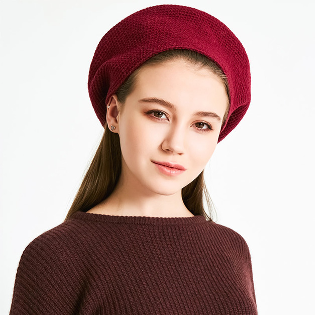 都市麗影手編帽 - 栗色 都市麗影手編帽 - 栗色