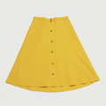 尋繹女士環保棉單排扣中長裙 - 明黄 尋繹女士環保棉單排扣中長裙 - 明黄