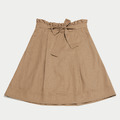 尋繹女士荷葉收腰繫帶半身裙 - 黄褐 尋繹女士荷葉收腰繫帶半身裙 - 黄褐