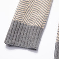 氂牛絨緹花針織圍巾-深灰/米白_1 氂牛絨緹花針織圍巾-深灰/米白_1