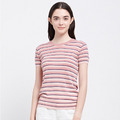 女士圓領條紋針織T恤 - 柿子粉/肉粉/深藍_1 女士圓領條紋針織T恤 - 柿子粉/肉粉/深藍_1