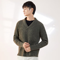青果領秋冬男士毛衣 - 軍綠_1 青果領秋冬男士毛衣 - 軍綠_1
