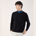 男士圓領氂牛絨針織毛衣-黑色_1 男士圓領氂牛絨針織毛衣-黑色_1