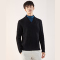 青果領秋冬男士毛衣 - 黑_1 青果領秋冬男士毛衣 - 黑_1