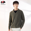 青果領秋冬男士毛衣 - 軍綠 青果領秋冬男士毛衣 - 軍綠