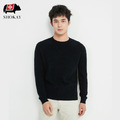 男士圓領氂牛絨針織毛衣-黑色 男士圓領氂牛絨針織毛衣-黑色