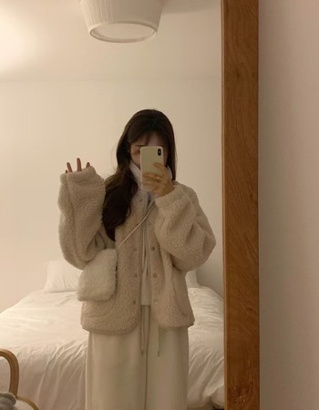 |杏 現貨| 柔軟泰迪蓬鬆外套 |杏 現貨| 柔軟泰迪蓬鬆外套