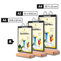 翻頁桌牌 翻頁式菜單架|A4 A5 A6 銀邊黑邊 木質底座_6 翻頁桌牌 翻頁式菜單架|A4 A5 A6 銀邊黑邊 木質底座_6