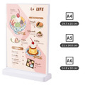 T 型 L 型桌牌 塑膠菜單架|直式 A4 A5 A6 黑白底座 透明面板_1 T 型 L 型桌牌 塑膠菜單架|直式 A4 A5 A6 黑白底座 透明面板_1