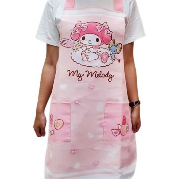 美樂蒂 成人綁帶式圍裙 77x72cm (粉下午茶款) 美樂蒂 成人綁帶式圍裙 77x72cm (粉下午茶款)