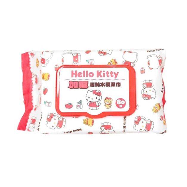 Hello Kitty 80抽附蓋加厚濕紙巾 (白紅滿版款) Hello Kitty 80抽附蓋加厚濕紙巾 (白紅滿版款)