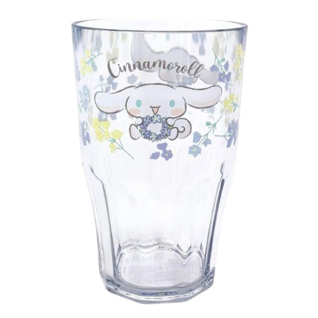 大耳狗 透明塑膠無把杯 380ml (透明花圈款) 大耳狗 透明塑膠無把杯 380ml (透明花圈款)