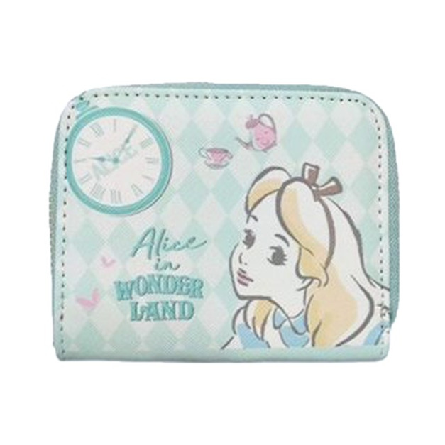 迪士尼 愛麗絲夢遊仙境 皮質拉鍊卡包 (藍菱格紋款) 迪士尼 愛麗絲夢遊仙境 皮質拉鍊卡包 (藍菱格紋款)