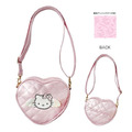 Sanrio 三麗鷗 Hello Kitty 珠光菱格皮質愛心斜背包 (Y2K天使)_1 Sanrio 三麗鷗 Hello Kitty 珠光菱格皮質愛心斜背包 (Y2K天使)_1