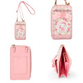 Sanrio 三麗鷗 L型拉鍊皮質手機斜背包 (玫瑰系列) Kitty 美樂蒂 大耳狗_1 Sanrio 三麗鷗 L型拉鍊皮質手機斜背包 (玫瑰系列) Kitty 美樂蒂 大耳狗_1