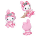 Sanrio 三麗鷗 絨毛玩偶娃娃 M (粉黑派對) 美樂蒂 酷洛米_1 Sanrio 三麗鷗 絨毛玩偶娃娃 M (粉黑派對) 美樂蒂 酷洛米_1