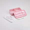 Skater Sanrio 三麗鷗 便當盒附餐具組 1000ml PLB10SF (粉白動作款)_1 Skater Sanrio 三麗鷗 便當盒附餐具組 1000ml PLB10SF (粉白動作款)_1