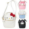 Sanrio 三麗鷗 菱格紋皮質斜背包 (大臉款) Kitty 美樂蒂 酷洛米 Sanrio 三麗鷗 菱格紋皮質斜背包 (大臉款) Kitty 美樂蒂 酷洛米