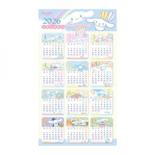 Sanrio 三麗鷗 大耳狗 2026 年曆手帳貼紙 月曆貼紙 Sanrio 三麗鷗 大耳狗 2026 年曆手帳貼紙 月曆貼紙
