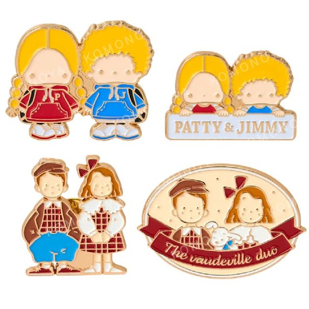 Sanrio 三麗鷗 金屬造型別針2入組 (復古雙人組) Patty Jimmy Emmy Eddy