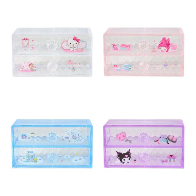 Sanrio 三麗鷗 壓克力透明雙抽櫃 (居家款) Kitty 美樂蒂 大耳狗 酷洛米 Sanrio 三麗鷗 壓克力透明雙抽櫃 (居家款) Kitty 美樂蒂 大耳狗 酷洛米