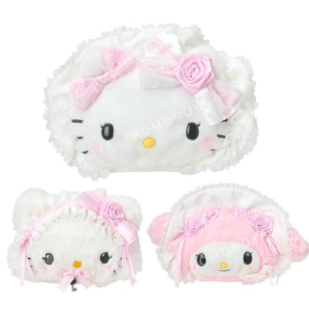 ▲預購特價【限購】Sanrio 三麗鷗 絨毛造型拉鍊化妝包 (蕾絲嫁紗) Kitty 美樂蒂 Charmmy ▲預購特價【限購】Sanrio 三麗鷗 絨毛造型拉鍊化妝包 (蕾絲嫁紗) Kitty 美樂蒂 Charmmy