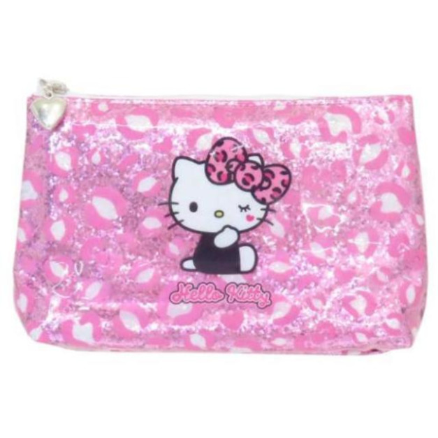 Sanrio 三麗鷗 Hello Kitty 閃亮方形扁平袋 (粉豹紋款) Sanrio 三麗鷗 Hello Kitty 閃亮方形扁平袋 (粉豹紋款)