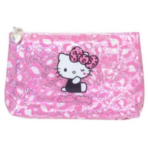 Sanrio 三麗鷗 Hello Kitty 閃亮方形扁平袋 (粉豹紋款)
