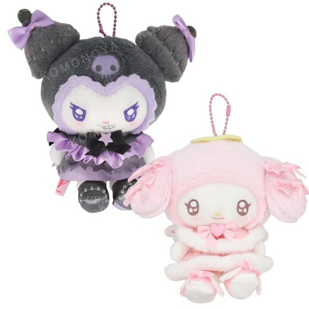 Sanrio 三麗鷗 x 粧美堂 絨毛玩偶吊飾 (緞帶 天使與惡魔) 美樂蒂 酷洛米