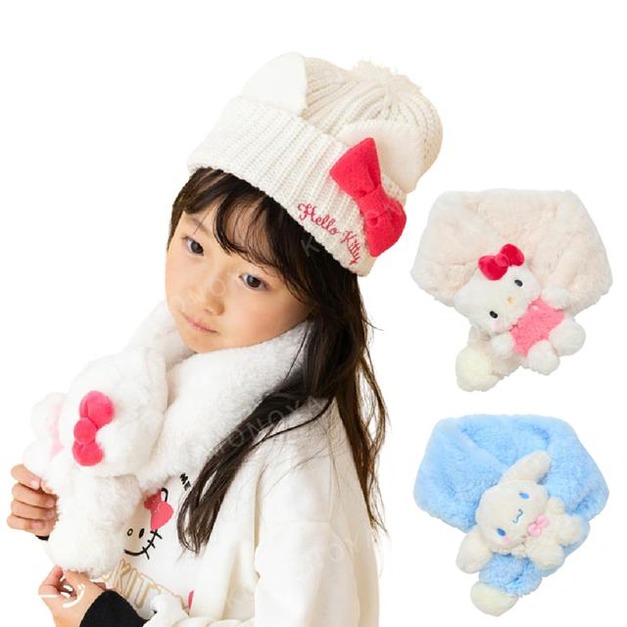 Sanrio 三麗鷗 兒童絨毛造型圍巾 (冬日特輯) Kitty 大耳狗