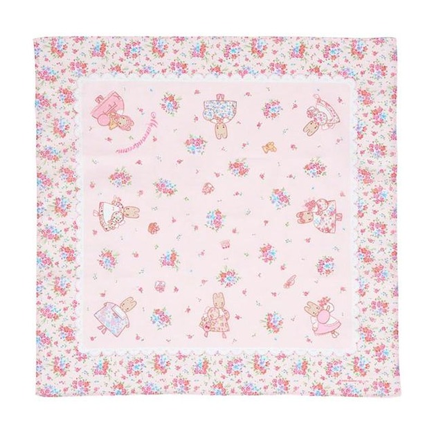▲特價 Sanrio 三麗鷗 兔媽媽 純棉手帕 40x40cm (田園碎花風格)
