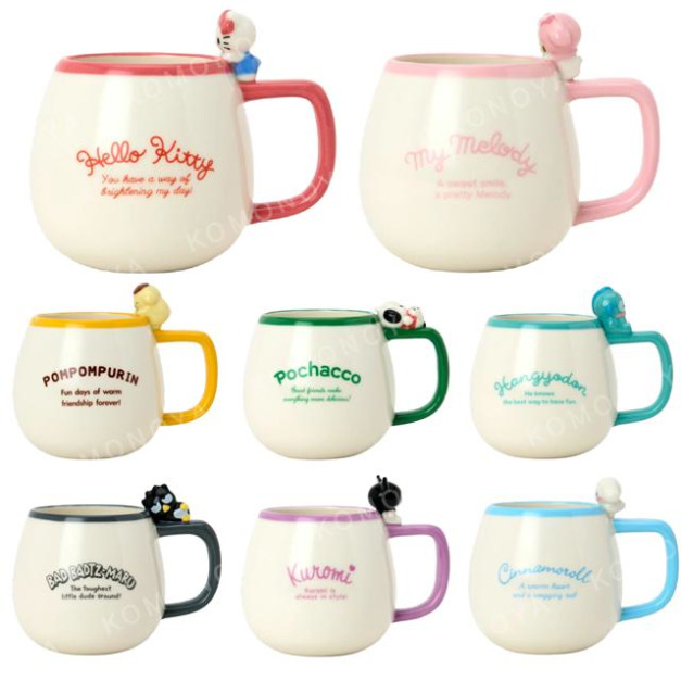 Sanrio 三麗鷗 陶瓷馬克杯 400ml (杯緣子款) Kitty 美樂蒂 大耳狗 布丁狗 Sanrio 三麗鷗 陶瓷馬克杯 400ml (杯緣子款) Kitty 美樂蒂 大耳狗 布丁狗