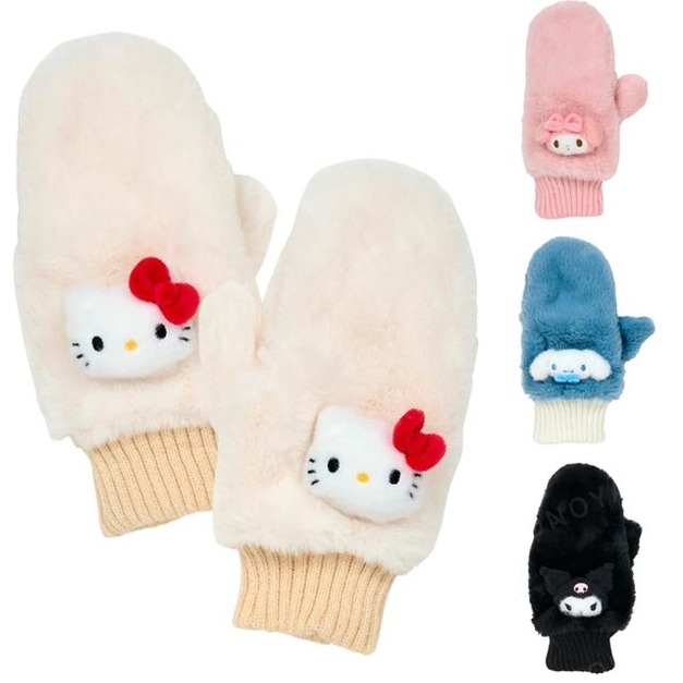 Sanrio 三麗鷗 絨毛造型包指手套 (冬日特輯) Kitty 美樂蒂 大耳狗 酷洛米
