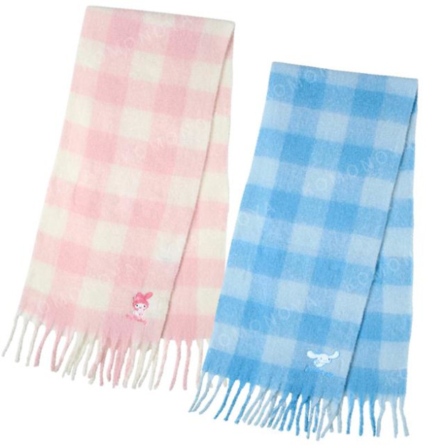 Sanrio 三麗鷗 格紋流蘇圍巾 (冬日特輯) 酷洛米 大耳狗 Sanrio 三麗鷗 格紋流蘇圍巾 (冬日特輯) 酷洛米 大耳狗
