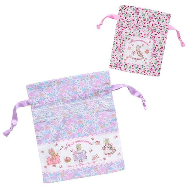 ▲預購特價 Sanrio 三麗鷗 兔媽媽 尼龍束口袋2入組 (田園碎花風格)