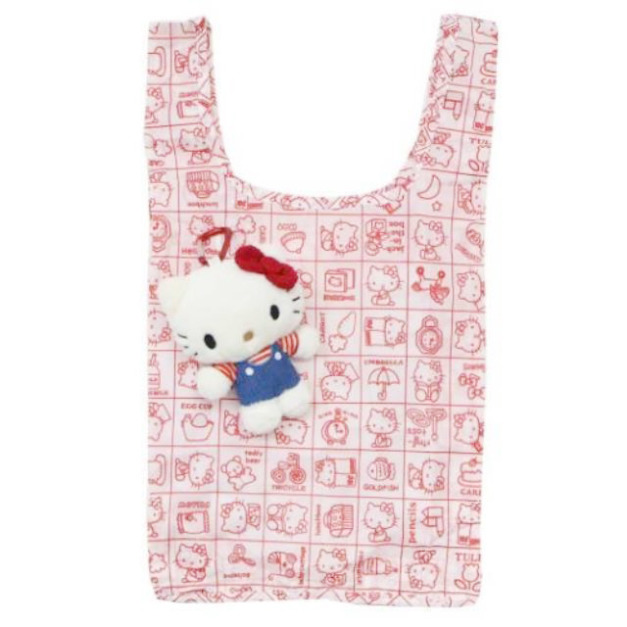 Sanrio 三麗鷗 Hello Kitty 絨毛玩偶購物袋 (條紋衣服款) Sanrio 三麗鷗 Hello Kitty 絨毛玩偶購物袋 (條紋衣服款)